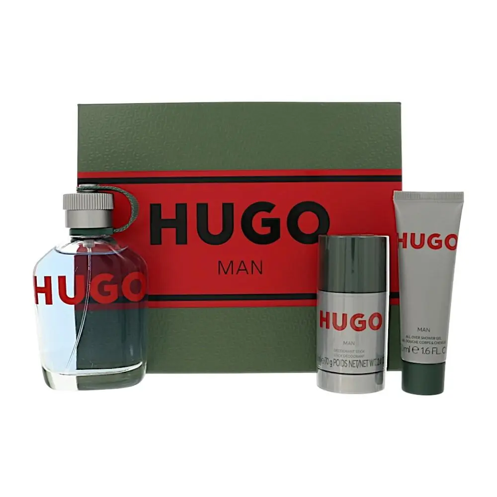 Hugo  Gift Set For Men 3 Piece Set For Men: 4.2 Oz Eau De Toilette by Hugo Boss