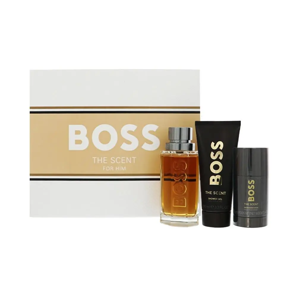 Boss The Scent  Gift Set For Men 3 Piece Set For Men: 3.3 Oz Eau De by Hugo Boss