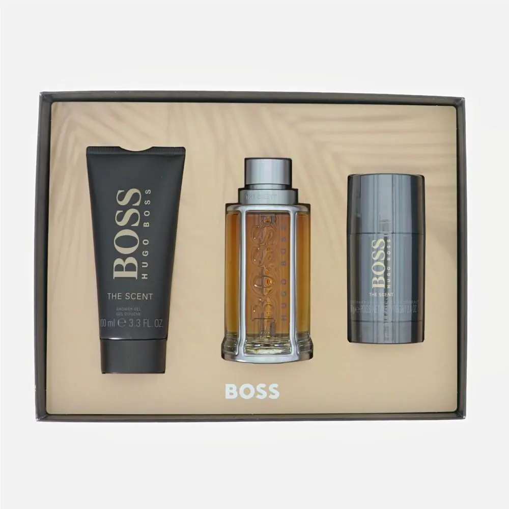 Boss The Scent by Hugo Boss Gift Set For Men 3 Piece Set For Men: 3.3 Oz Eau De