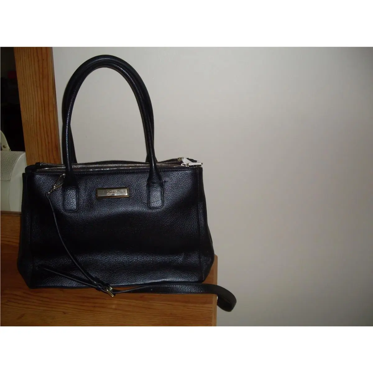 Donna Karen Dkny Soft Ego Lether Satchel Bag Black
