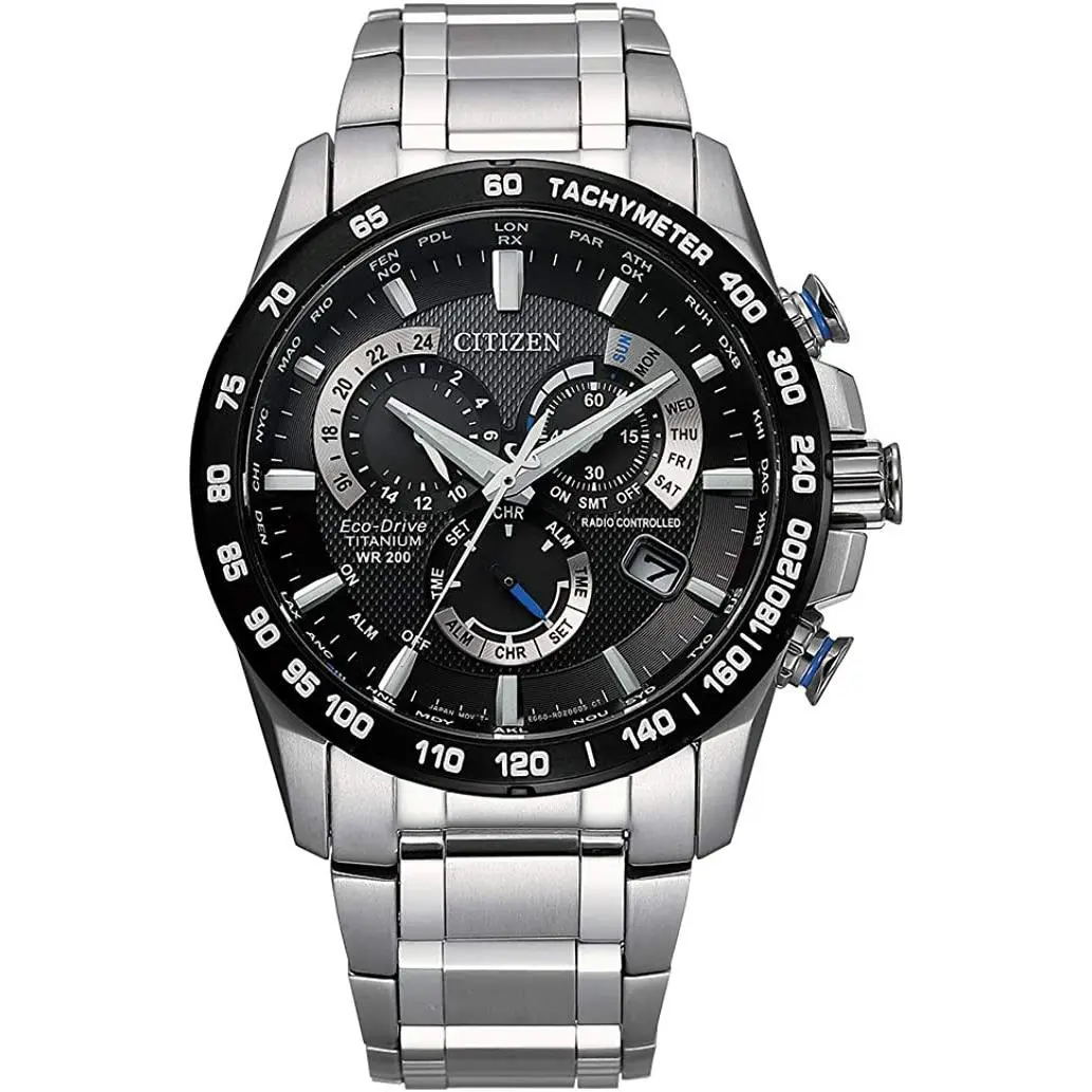 Citizen CB5908-57E Atomic Eco-drive Chronograph Tachymeter Titanium Watch 095