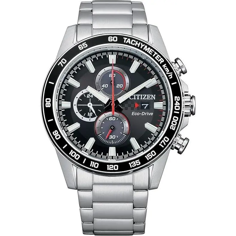 Citizen CA0780-52E Eco-drive Tachymeter Date Chronograph Silver Tone Men`s Watch