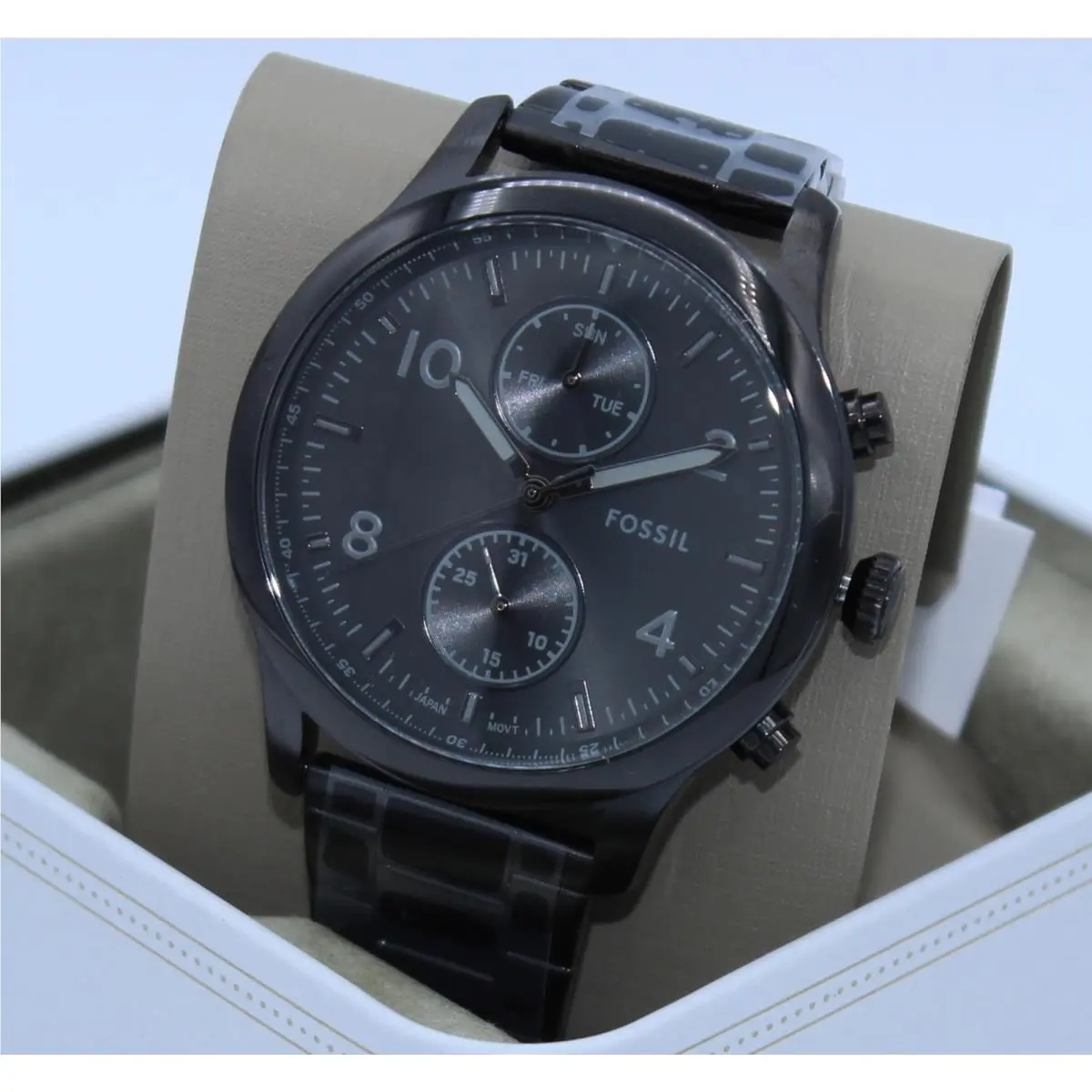 Bennett Black Chronograph Multifunction BQM7093 Men`s Watch by Fossil