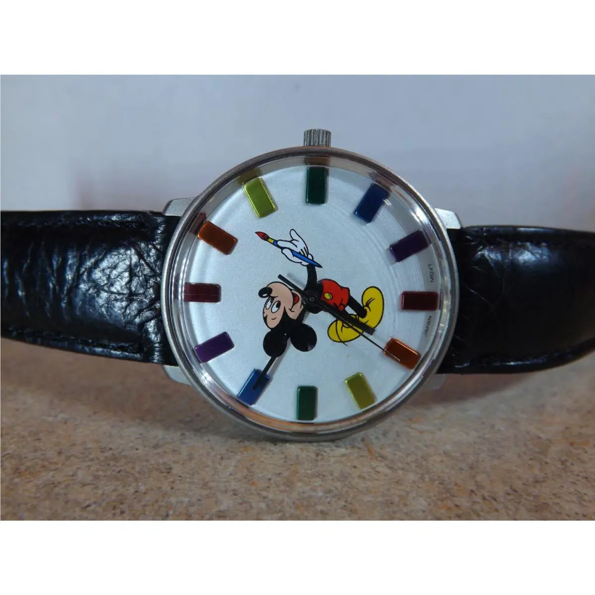 Disney Fossil Womens Vintage Mickey Mouse Watch Painting -limited Ed-htf