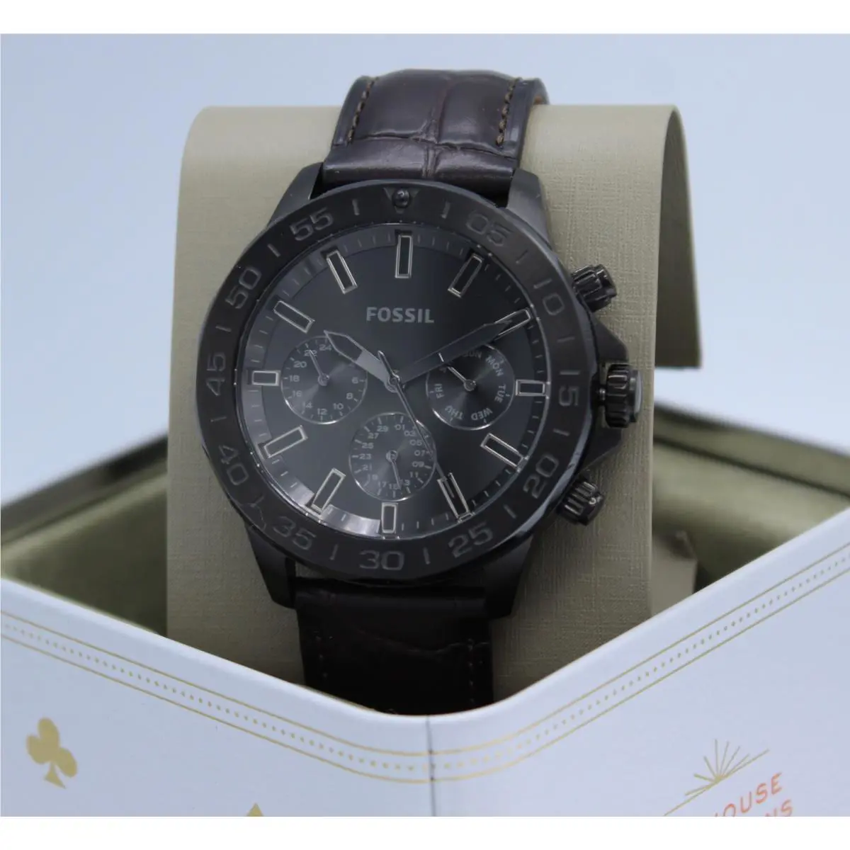 Fossil Black Chronograph BQ2587 Watch Head with FS5573 Watch Strap