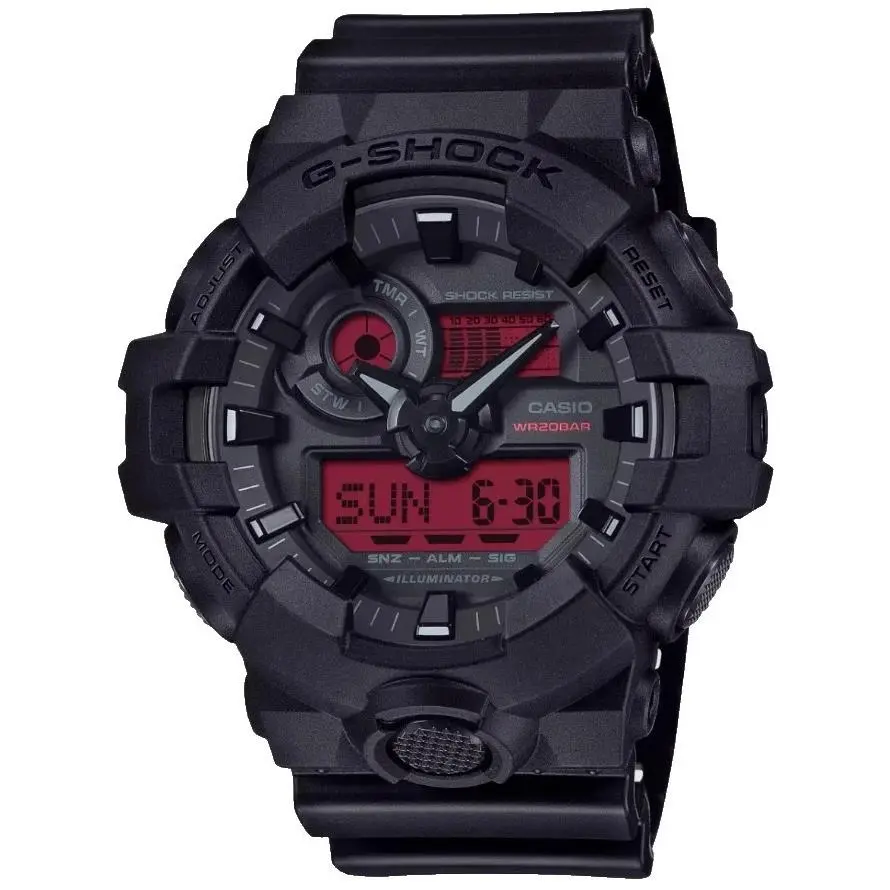 Casio G-shock GA700BBR-1A Black Bold Red Analog Digital Men`s Watch 200M