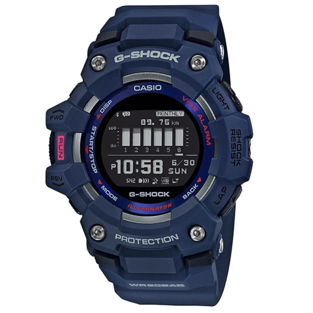 Casio G-shock GBD100-2 Blue G-squad Bluetooth Mobile Link Fitness Watch