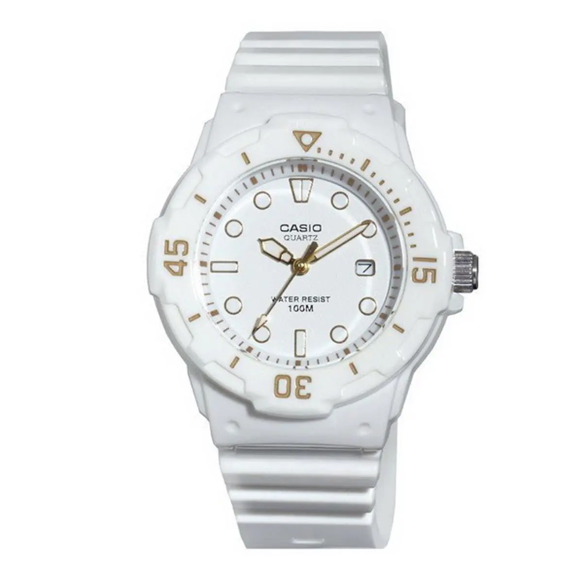 Women`s Quartz Rotating Bezel White Resin Band 34mm Watch LRW200H-7E2V by Casio