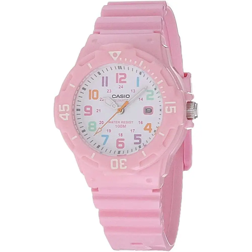 Casio Women`s LRW-200H-4B2VCF Pink Resin Band Quartz White Dial Analog Watch