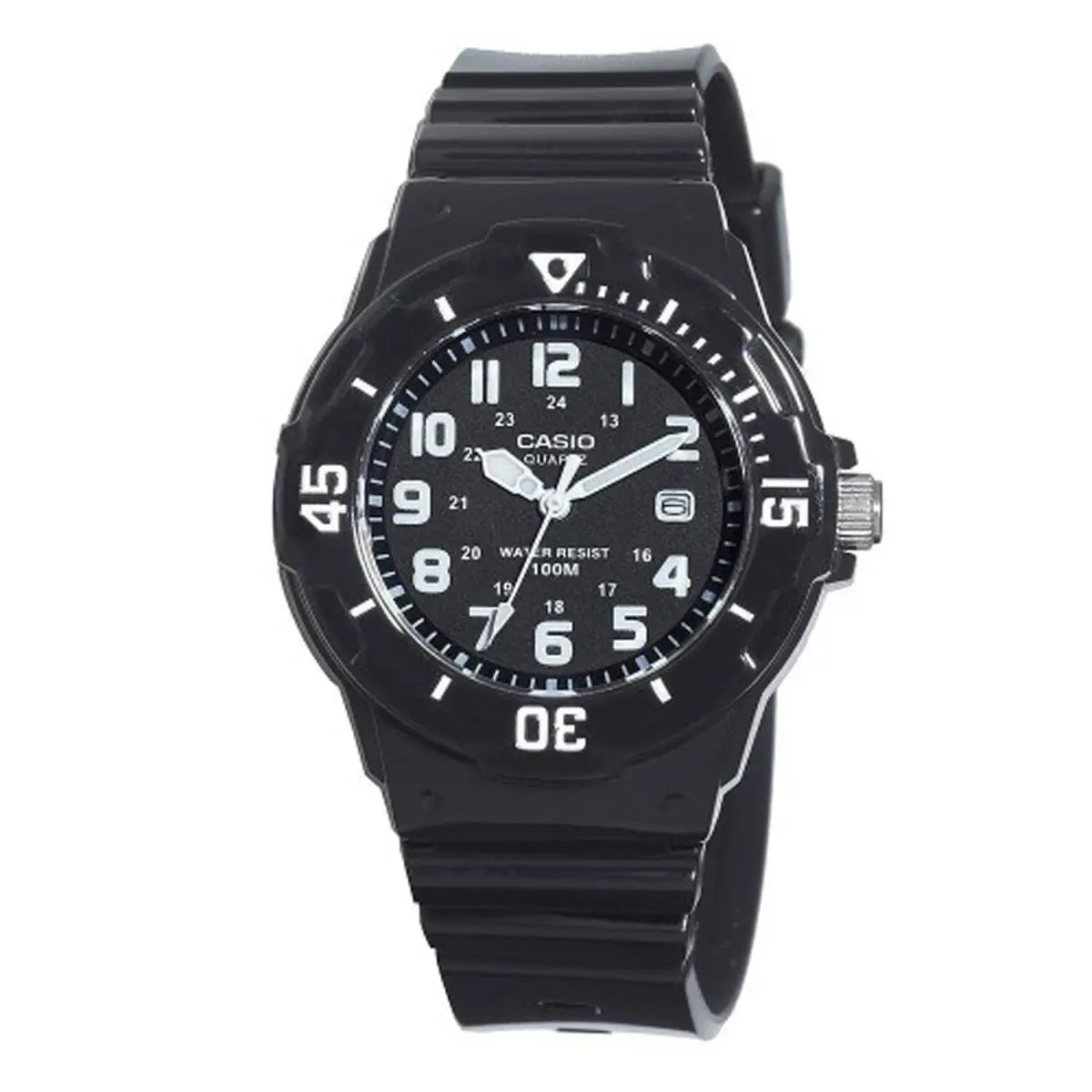 Casio Women`s Quartz Dive White Index Black Resin Band 33mm Watch LRW200H-1BV