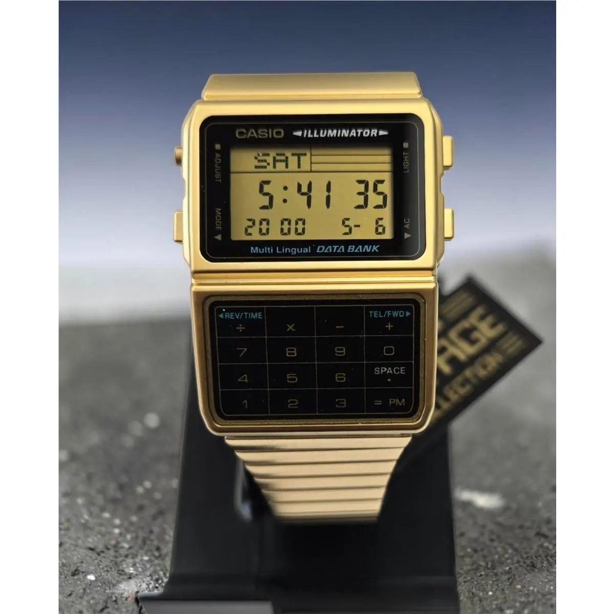 Vintage Calculator Databank Watch DBC611G-1 Gold Tone w Box DBC611G by Casio