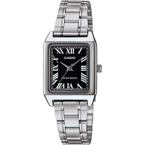 Classic Analog Black Dial Silver Tone Women`s Watch LTP-V007D-1B by Casio