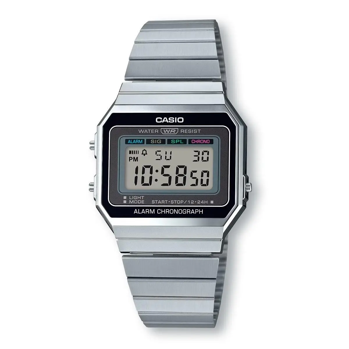 Casio A700W-1A Vintage Digital Quartz Super Slim Chronograph Watch