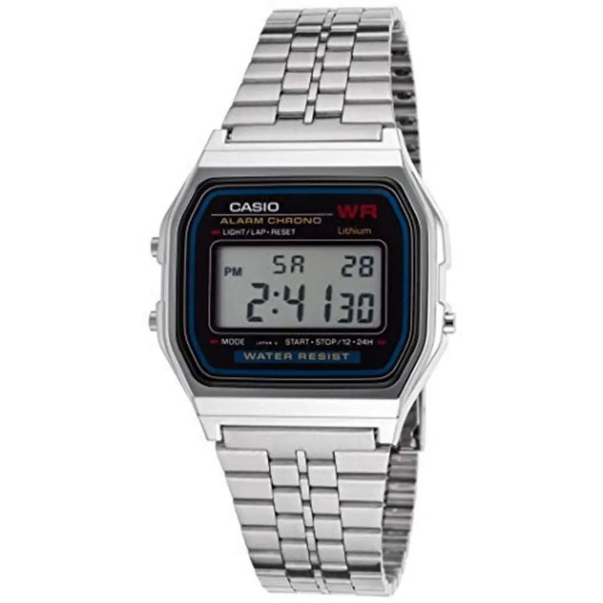 Casio A159W-N1D Men`s Digital Classic Steel Strap Watch