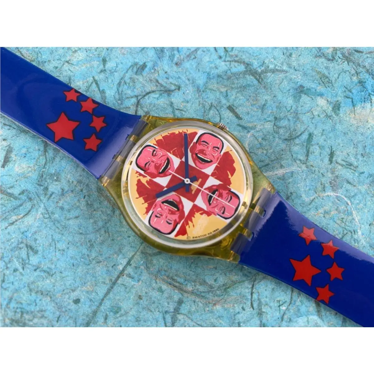 Swatch Originals Art GJ117 Wild Laugh Nos Box/paper/tag 1996 Yue Min Jun