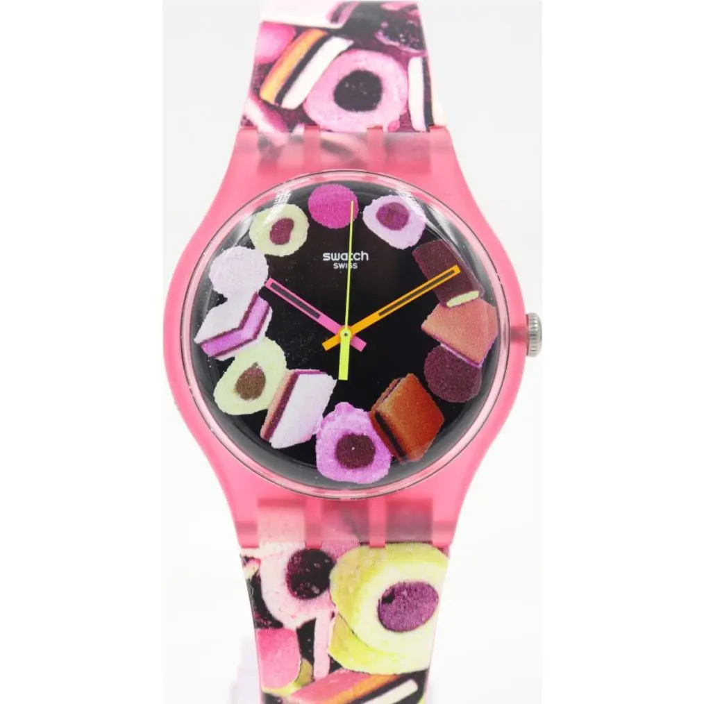 Swiss Swatch Originals Lekker Pink Silicone Women Watch 41mm SUOP102