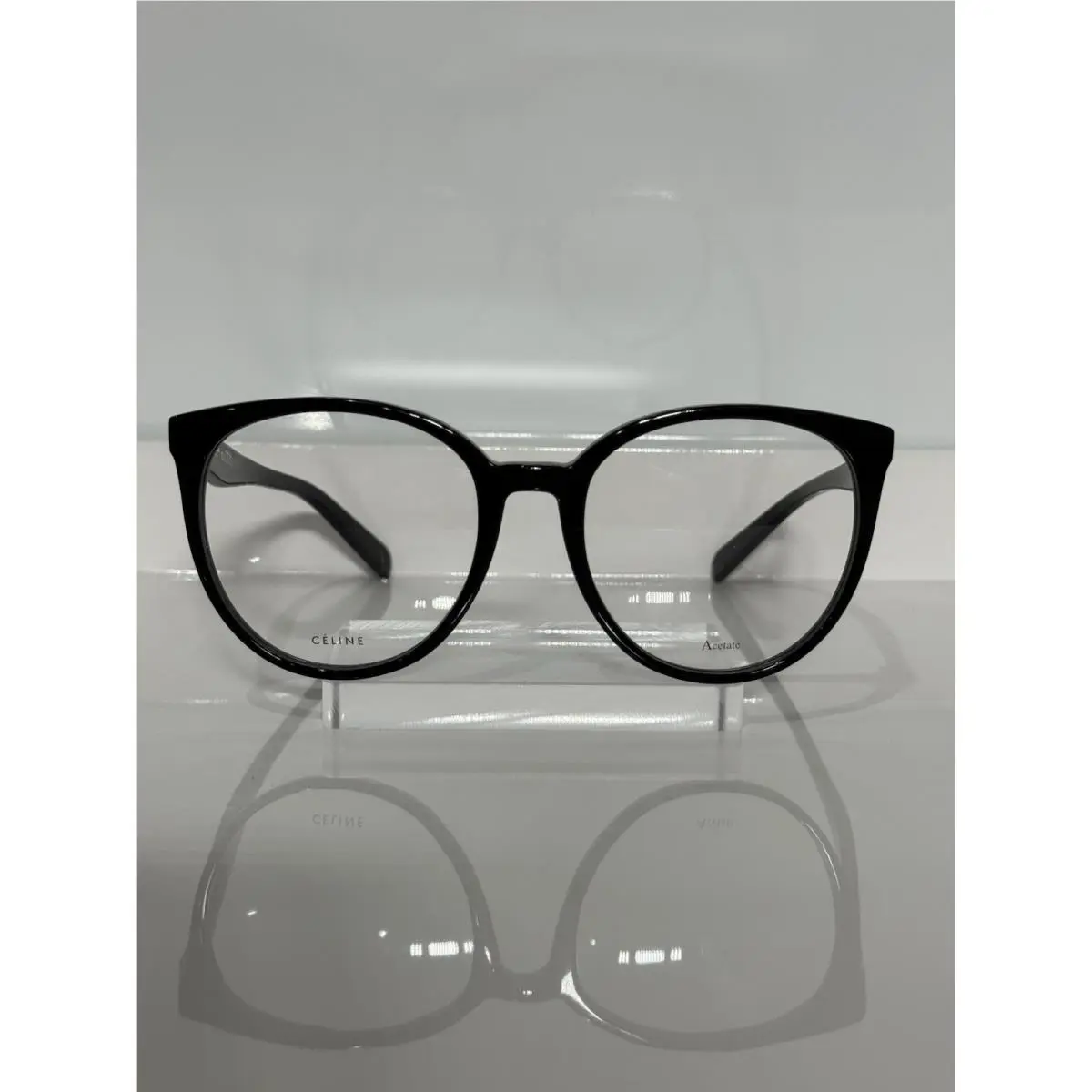 Celine CL42348 807 Black Round Acetate Woman’s Eyeglasses 53mm