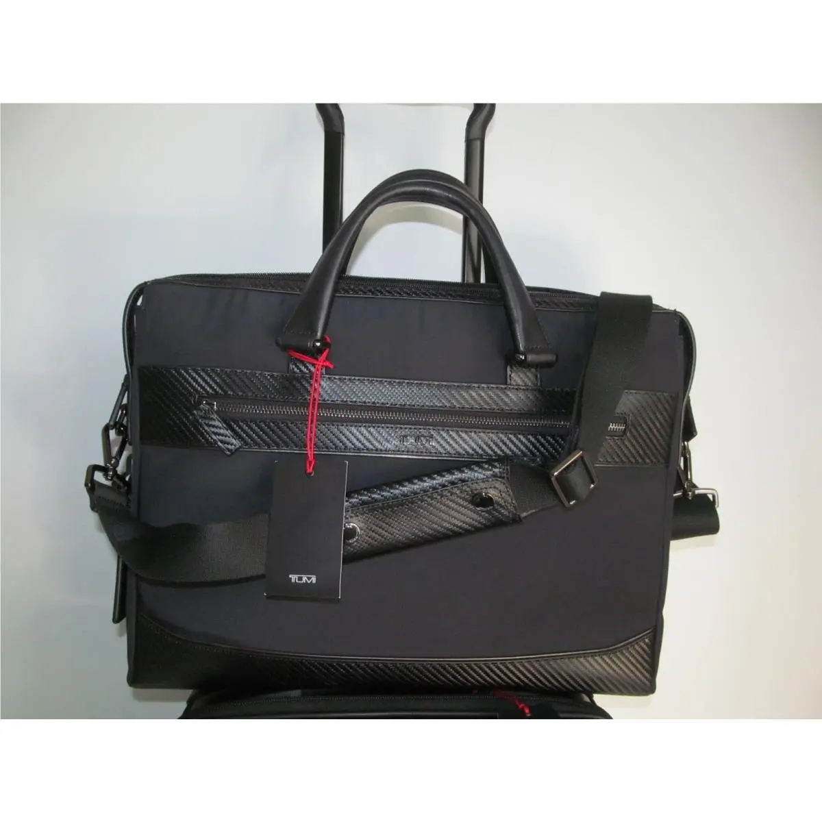 Eastshore Black Business Leathee-Nylon-14 Laptop Sleeve Brief Carbon by Tumi