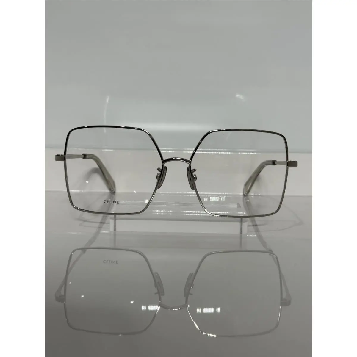 Celine CL50060U 016 Silver Square Metal Woman s Eyeglasses 56mm