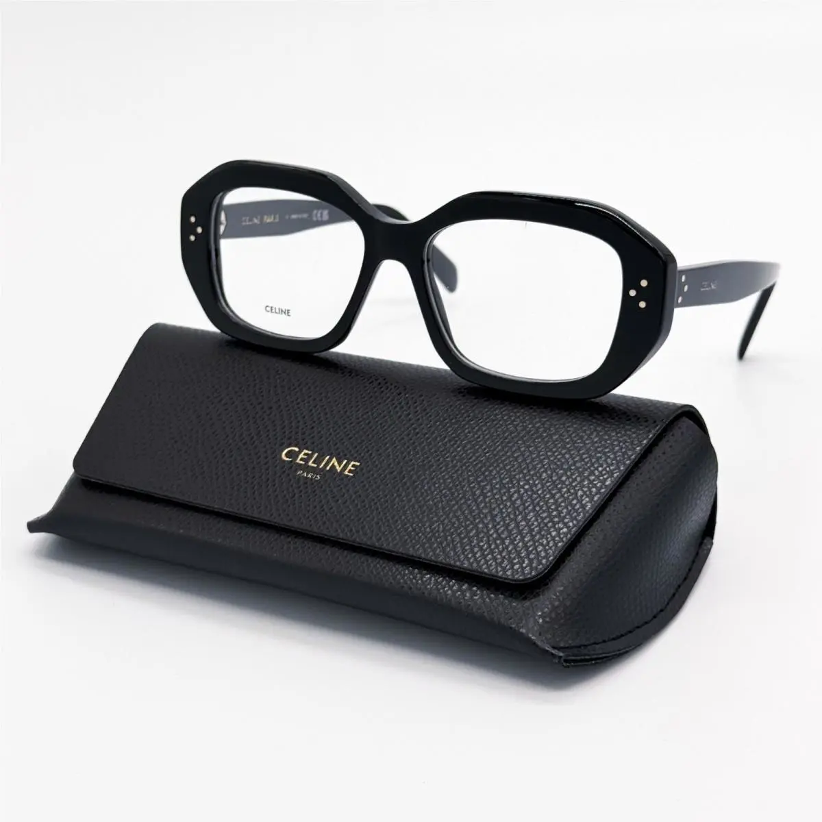 CL50156I 001 Black Geometric Eyeglasses Celine