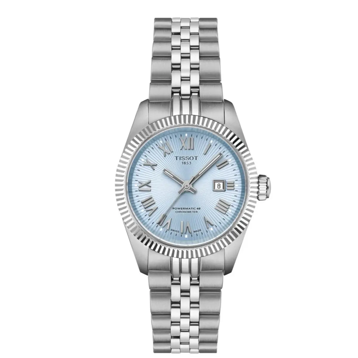 Tissot T156.208.11.353.00 Ballade 30 mm Steel Blue Dial Automatic Women`s Watch - Dial: Blue, Band: Silver, Bezel: Silver