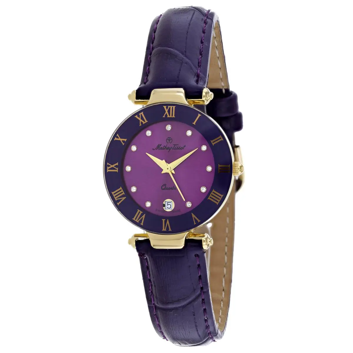 Mathey Tissot Women`s Coupole Purple Dial Watch - K229MV