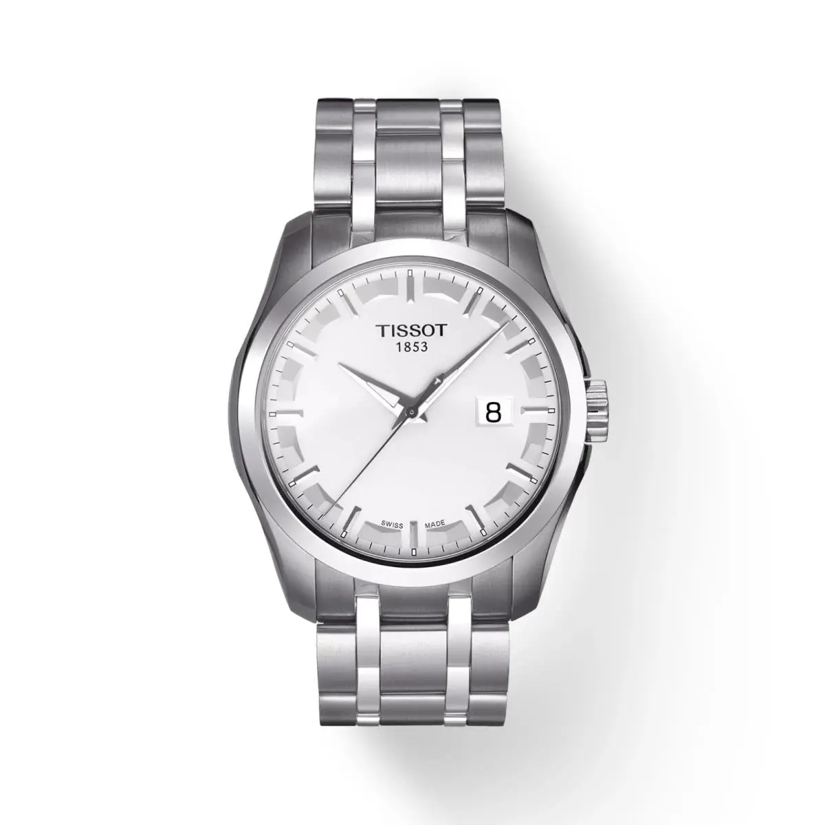 Tissot Couturier White Dial Silver Men`s Watch T0354101103100 - Dial: White, Band: Silver