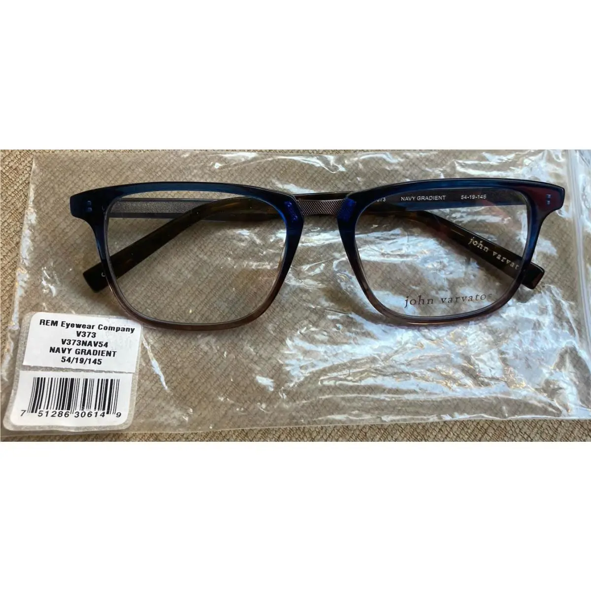 John Varvatos V373 Men`s Eyeglasses Navy Gradient Frame 54-19-145 Japan
