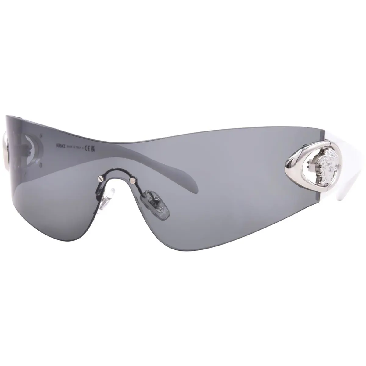 Versace VE2280 100087 Sunglasses Men`s Dark Grey/dark Grey Shield Style 42mm