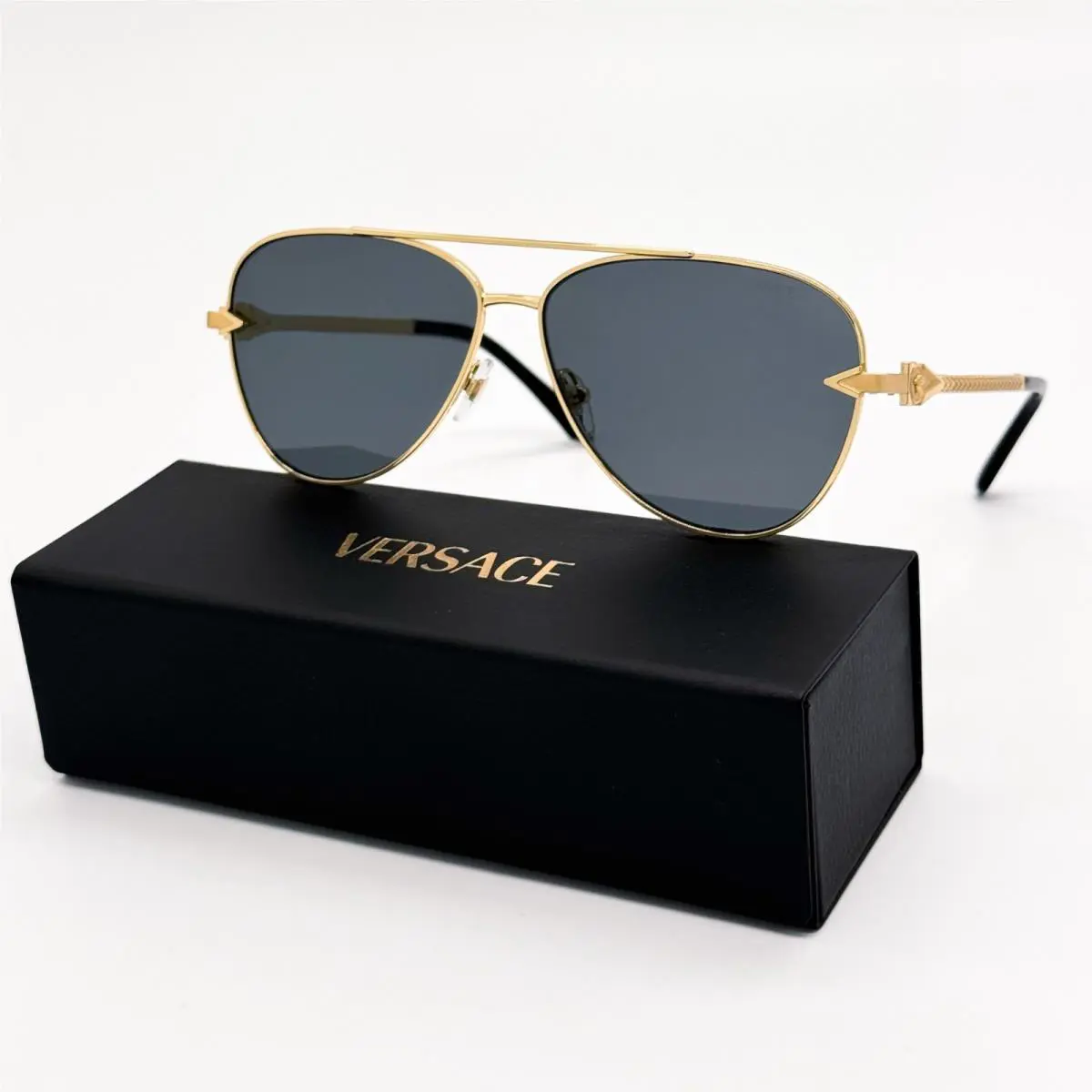 VE2283 1002/87 Versace Gold Grey Aviator Sunglasses Versace VE2283 100287