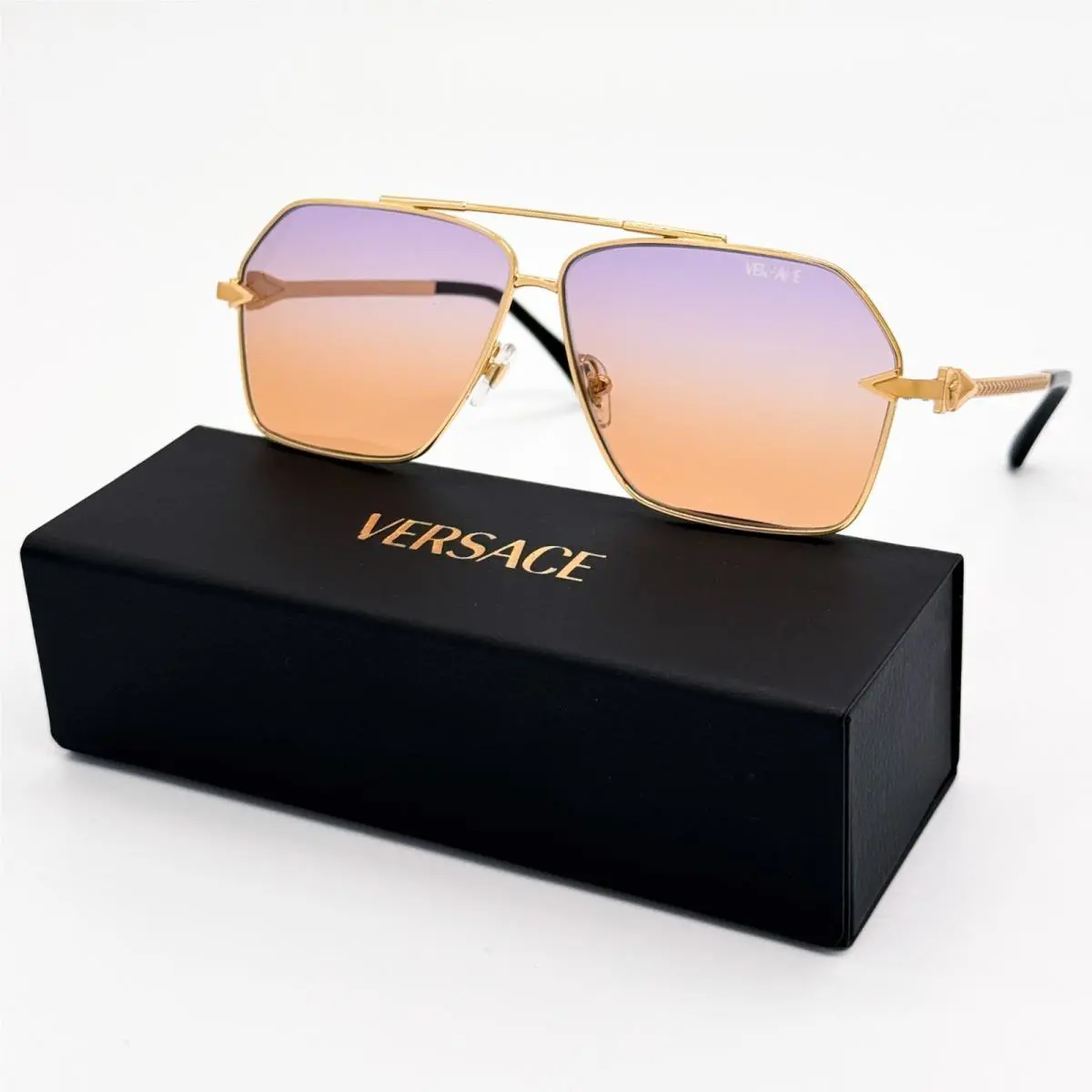 Versace VE2284 1002/EL Gold Pink Unisex Aviator Sunglasses VE2284 1002EL