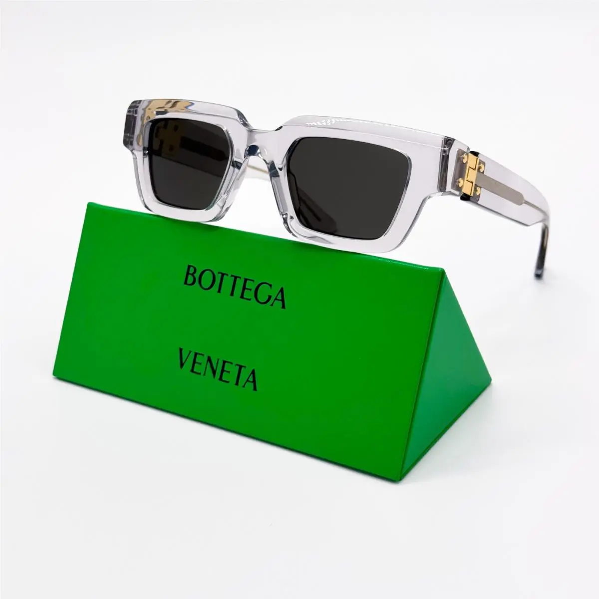 Bottega Veneta BV1230S 001 Sunglasses Unisex Crystal Square Bottega Veneta