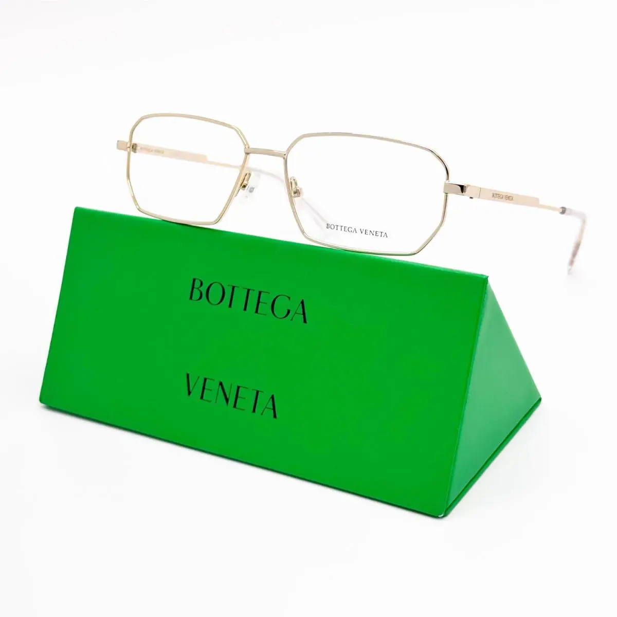 Bottega Veneta Eyeglasses BV1073O 002 Square Gold Unisex Eyewear
