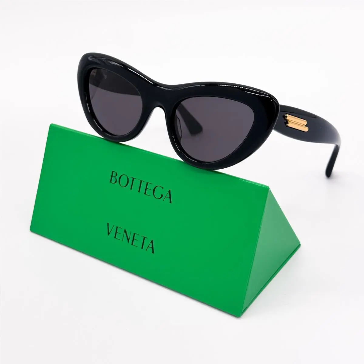 Bottega Veneta BV1282S 001 Black Cat Eye Women Sunglasses Bottega Veneta