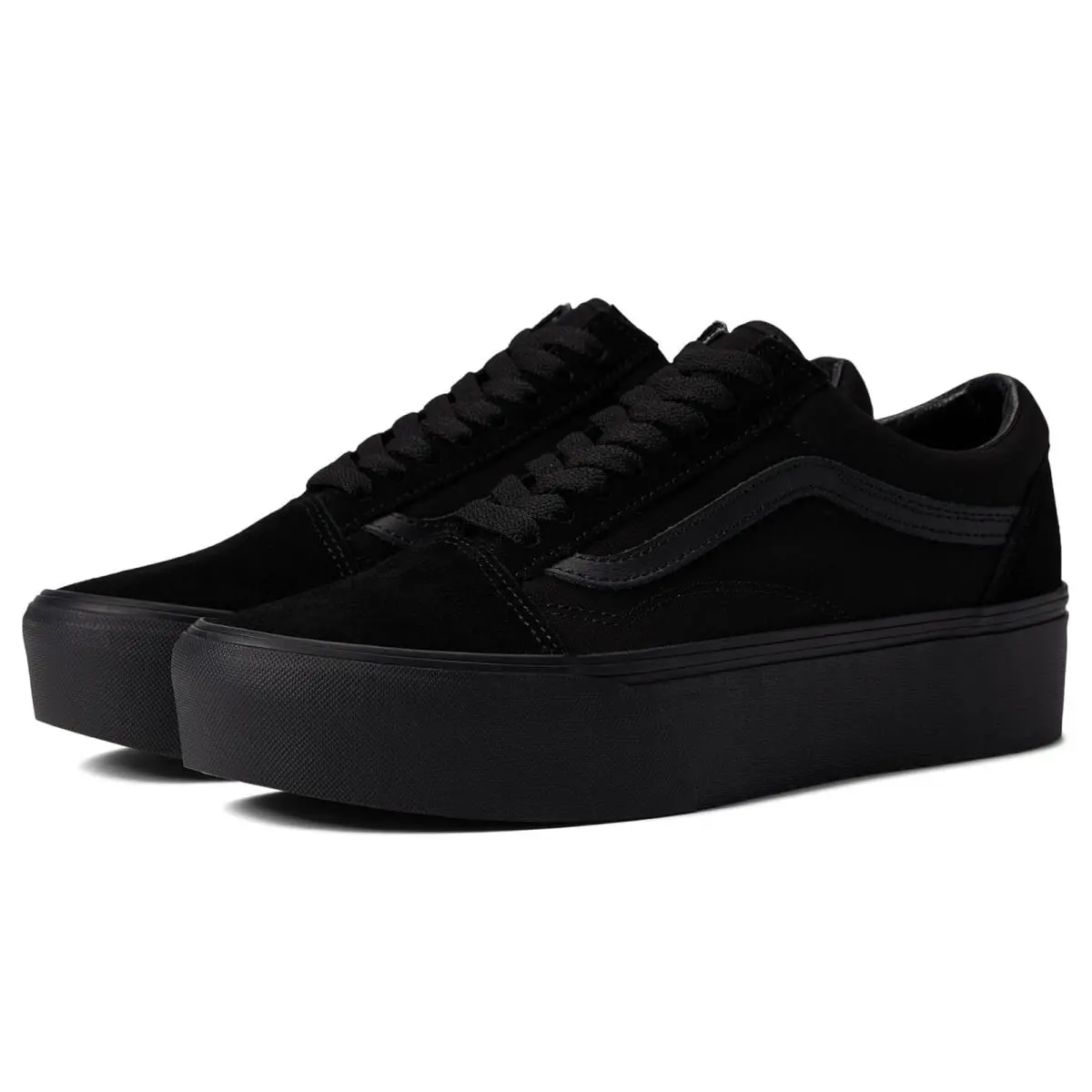 Unisex Sneakers Athletic Shoes Vans Old Skool Stackform - Suede/Canvas Black/Black