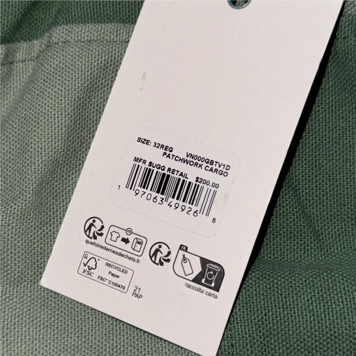 Vans clothing - Myrtle Green (UPC: 0197063499268) 7