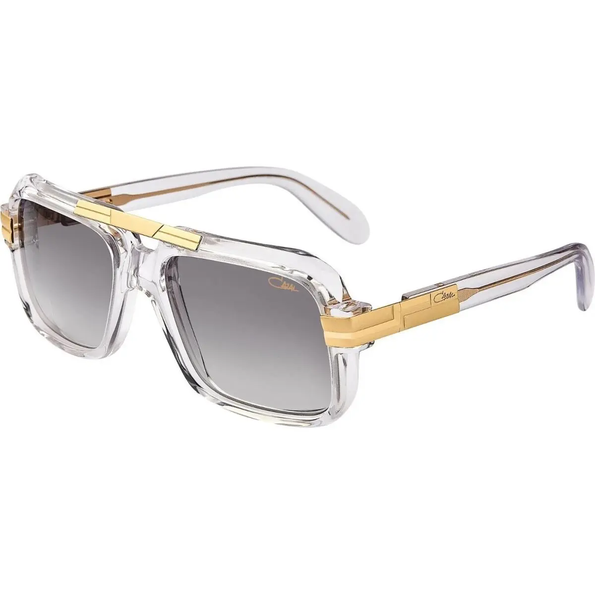 Cazal Legends 663 065 Crystal Gold Retro Grey Lens Pilot Sunglasses 56mm