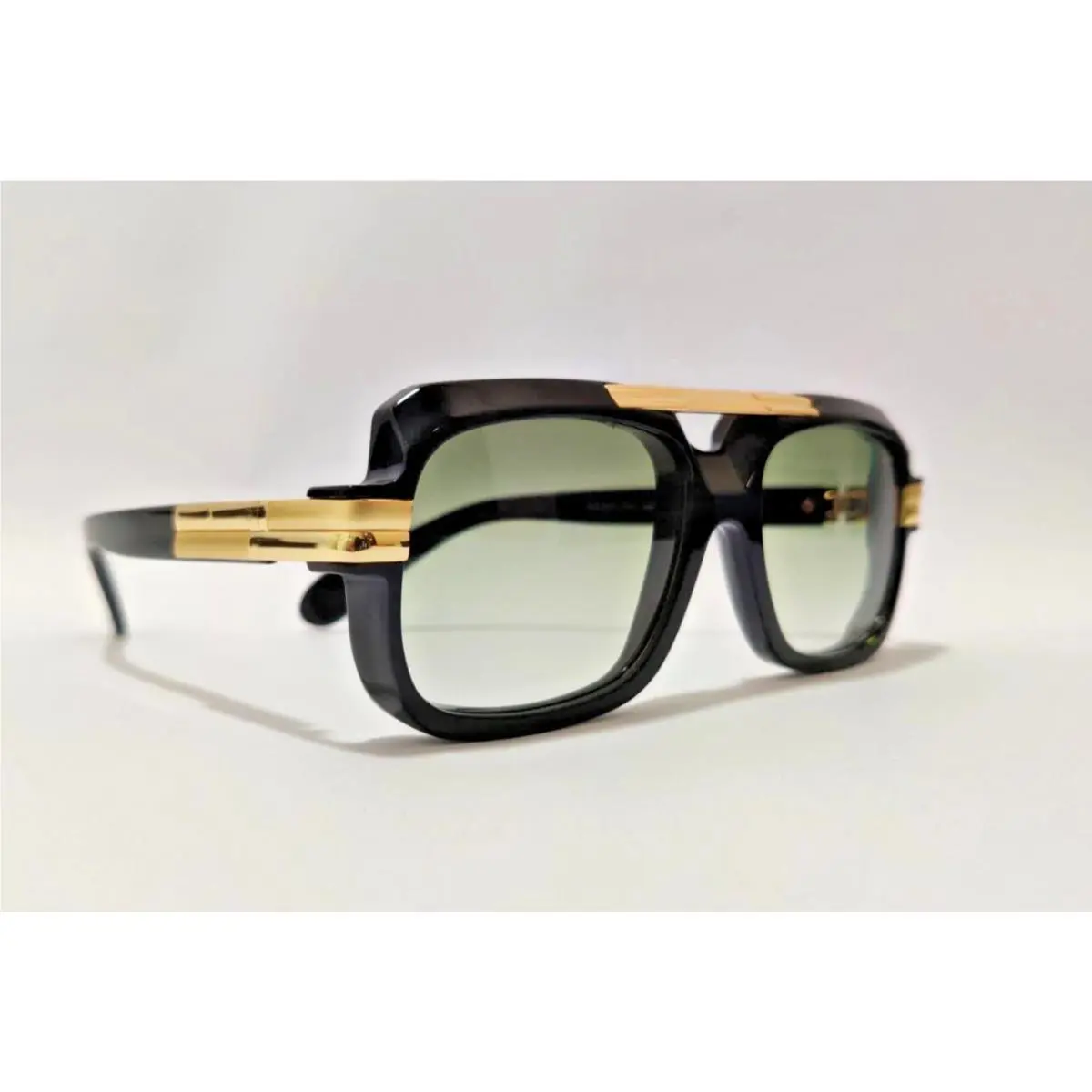 Cazal Sunglasses Mod 663 Black Gold Frame Green Gradient Lens Unisex Frames