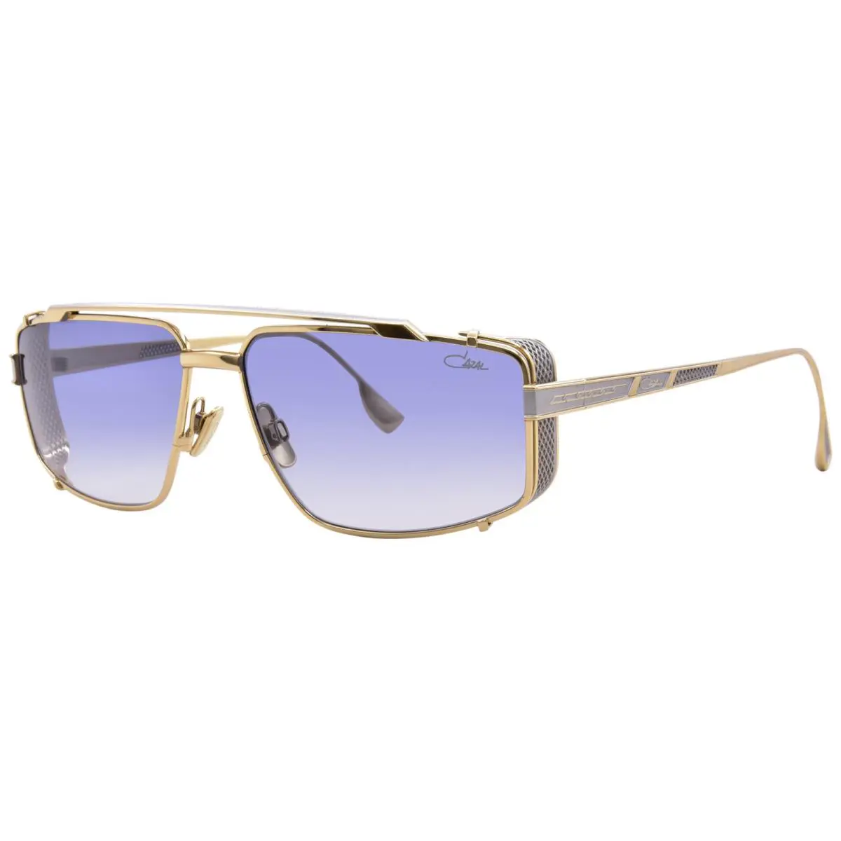 Cazal 756 003 Sunglasses Titanium Men`s Bicolour/blue Rectangle Shape 63mm