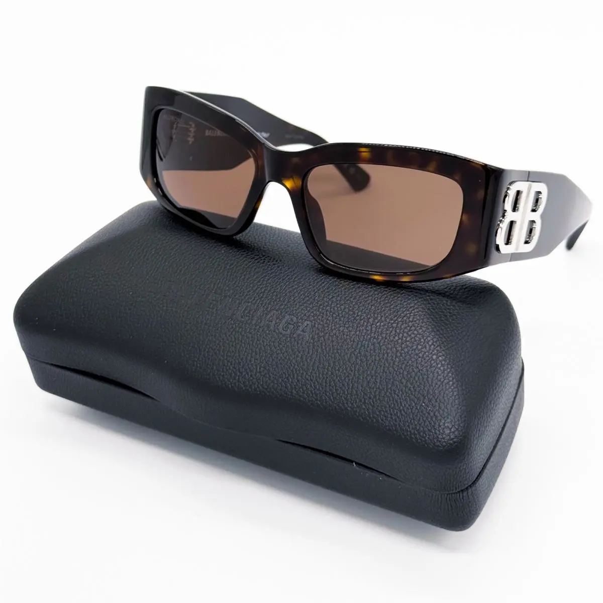 Balenciaga BB0360S 002 Sunglasses Unisex Tortoise Rectangular Balenciaga