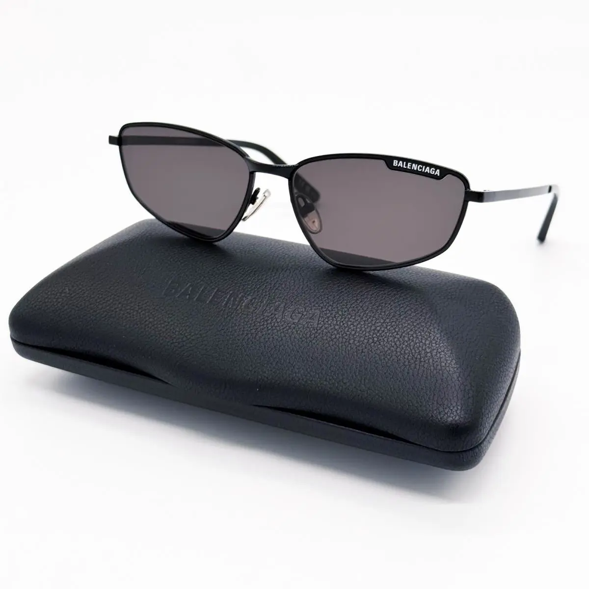 Balenciaga BB0277S 001 Sunglasses Unisex Black Grey Oval Eyewear