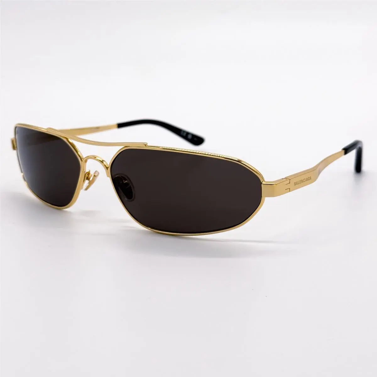 Balenciaga BB0227S 001 Men Gold/ Dark Grey Sunglasses Balenciaga