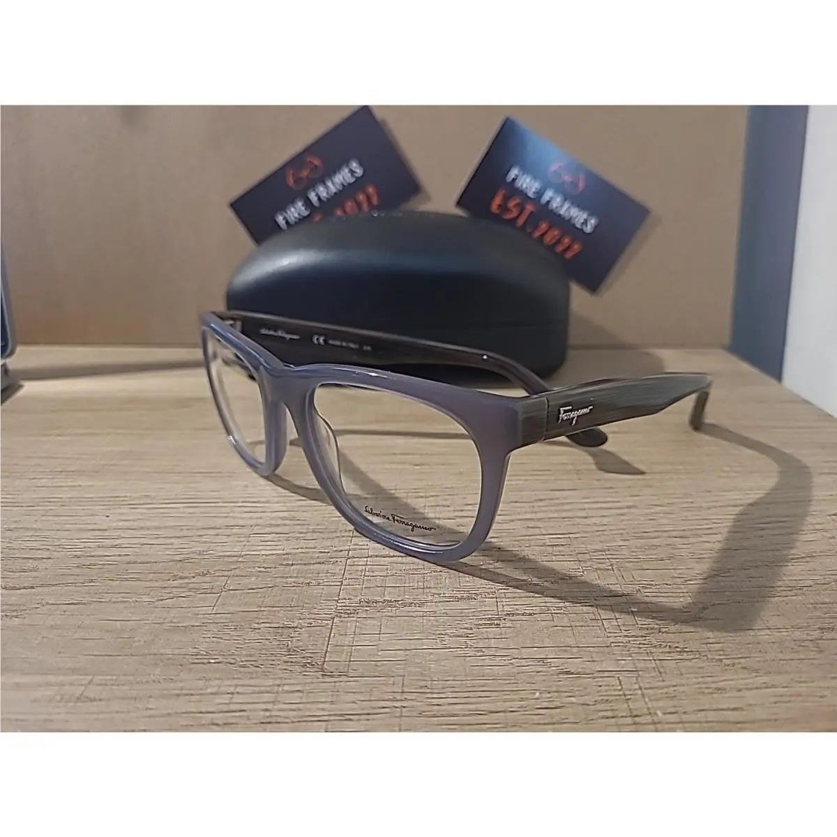 Salvatore Ferragamo SF2737 035 Eyeglasses Glasses Gray with Brown Stripe Temples