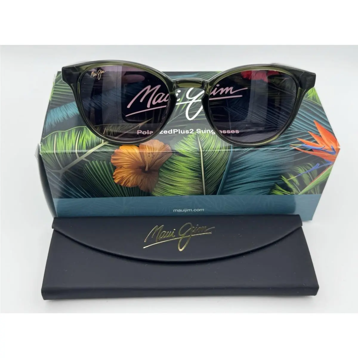 Hiehie RS636-15 Shiny Trans Green Frame / Maui Rose Lens by Maui Jim