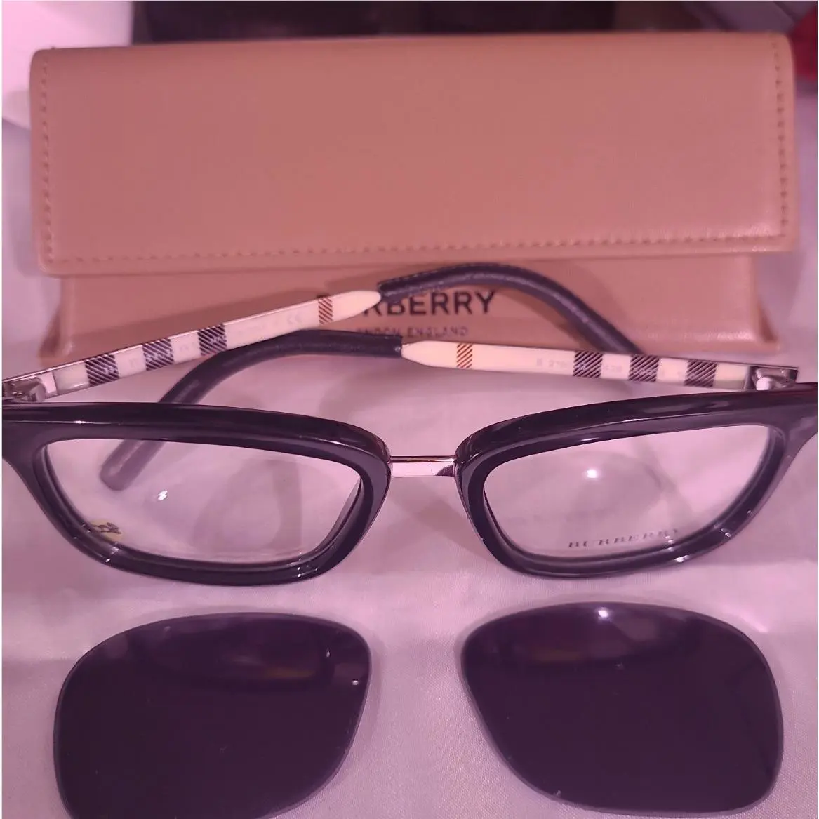 Burberry Glasses with Demo Lens + Custome Blk Tinted Lens B 2160-Q 3428