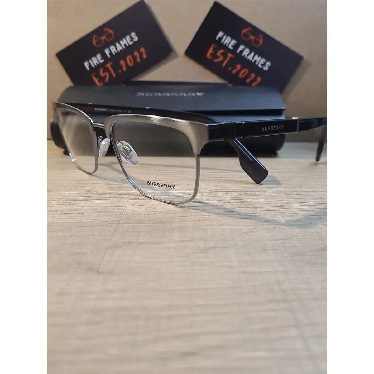 Burberry B 1348 1008 Brushed Gunmetal Eyeglasses Frames 55-18-145