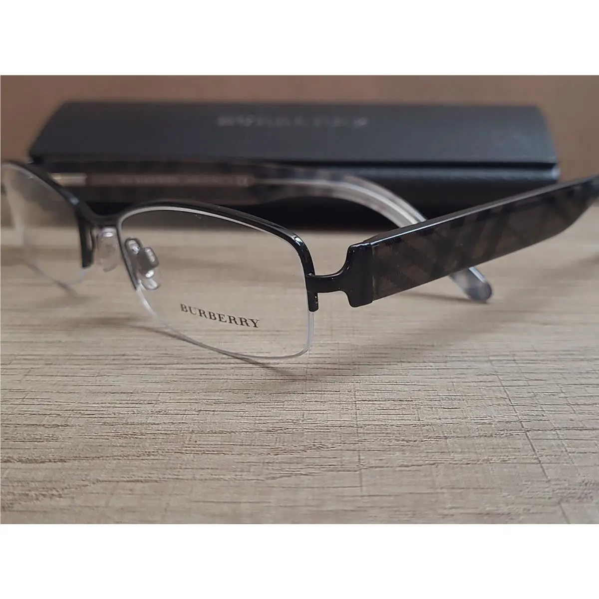 Burberry B 1169 1001 Black/grey Plaid 53-18-135 Frames Eyeglasses RX Able
