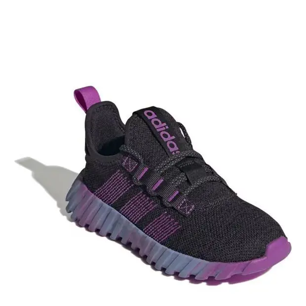 Adidas Kaptir Flow Sneakers Kids US 6.5 Black Purple Sportswear Shoes GAL271 - Black