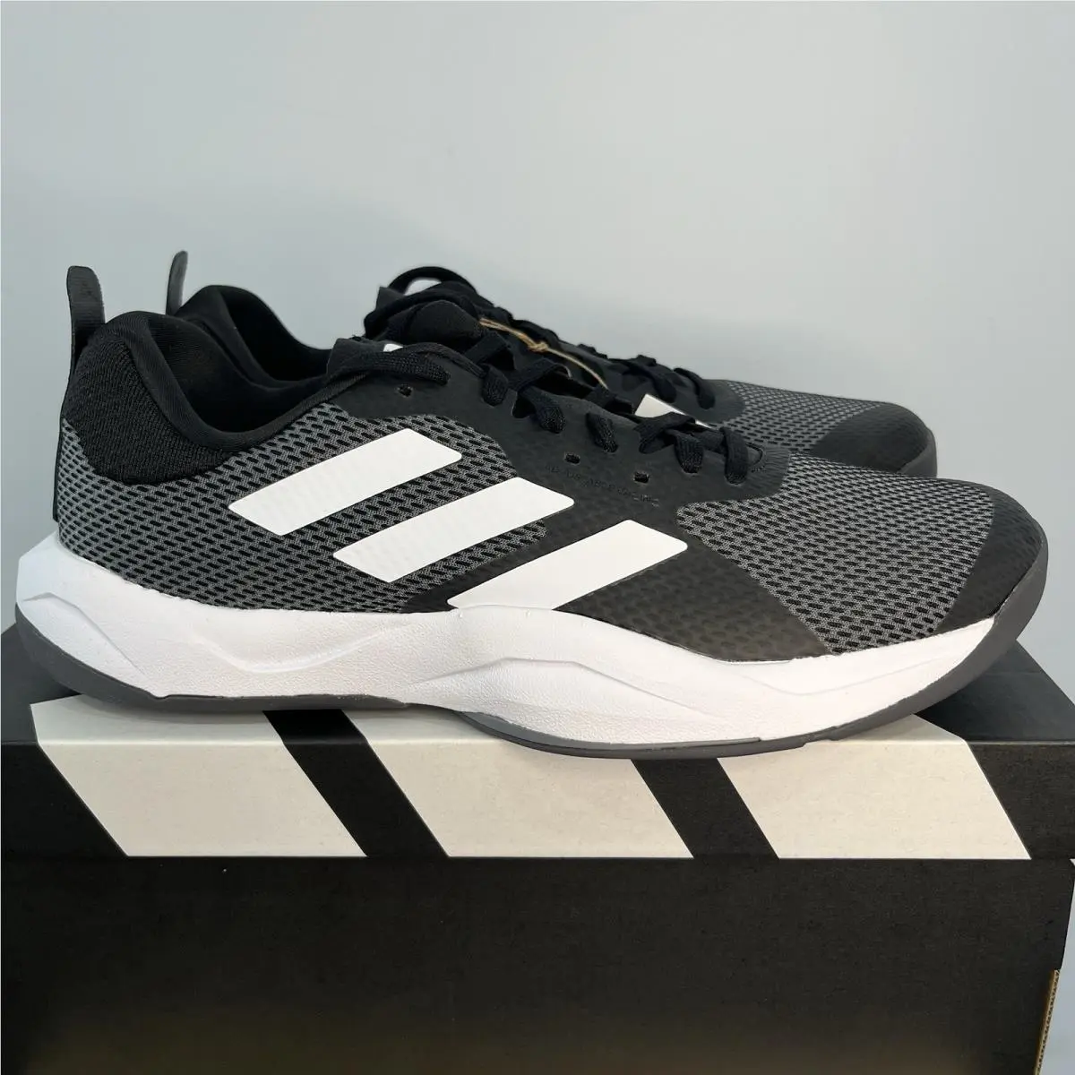 Adidas Rapidmove Core Black Grey White Training Shoes Sneakers HP3287 Men Sz 9.5