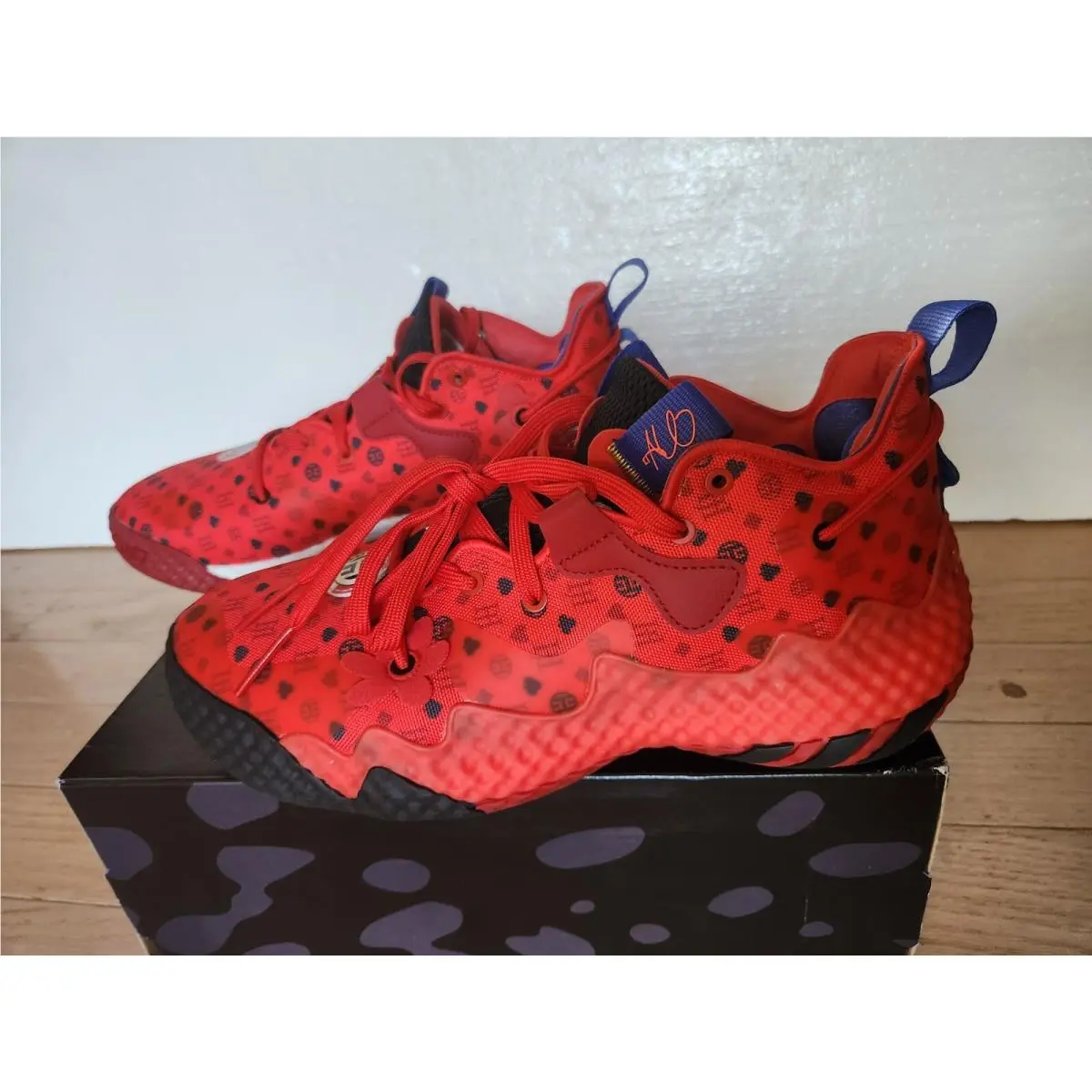 Adidas Harden Vol. 6 James Size 9 Red Black White HQ3884 Las Vegas Flower 7